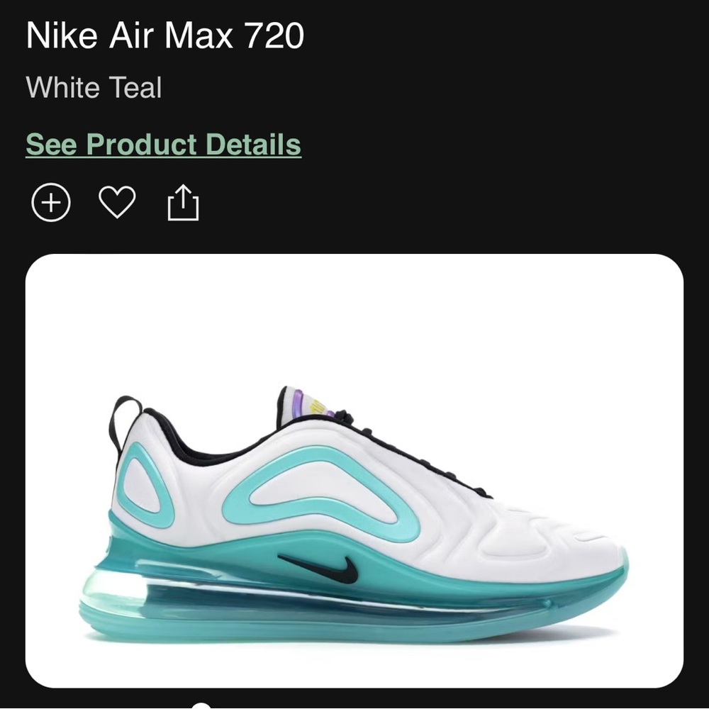 Nike Air Max 720
White Teal